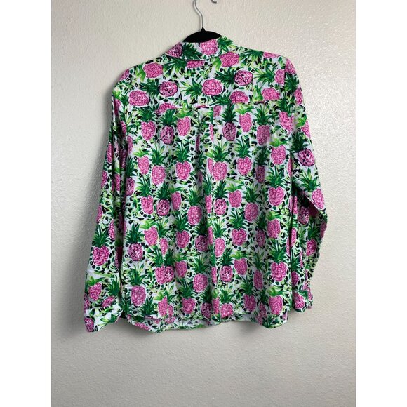 Charter Club Womens Linen blend Floral Long Sleeve Button up Shirt size Large - Picture 14 of 15